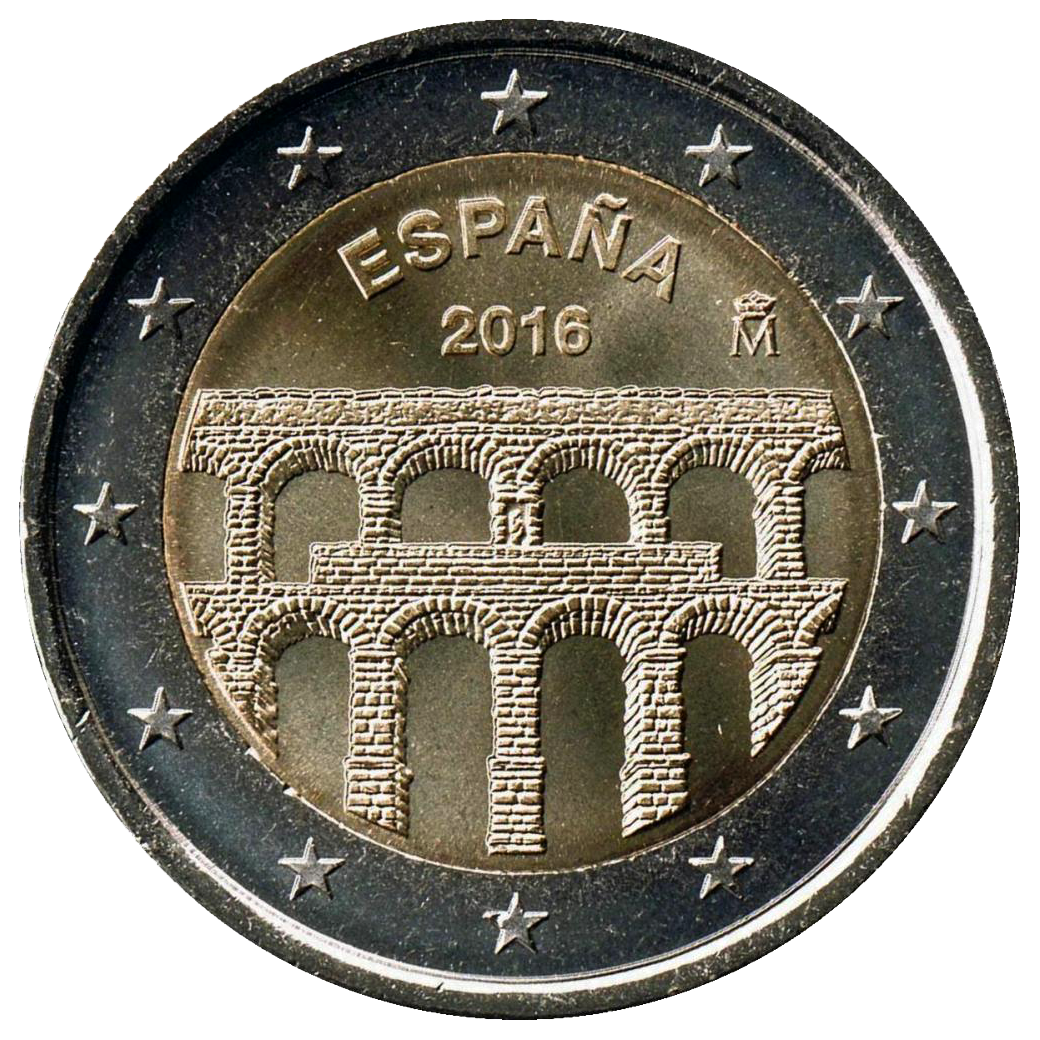 2 euros conmemorativa Patrimonio Mundial, Acueducto de Segovia